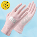 Miniatyrbild 8 av 10: Solskyddshandskar för kvinnor Tunna UV-skydd utomhus Andas Helfinger Halkfri Körning Is Silke Läckage Fingerhandskar Mesh Full Finger Pink XF One Size
