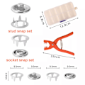 Miniatyrbild 11 av 11: Metallsnäppknappar med fästtång Verktygssats Femklos spänne Set Gratis sömnadsknappar Set för pysselhantverk Barnkläder
