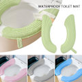 Miniatyrbild 4 av 11: Cover Vattentät toalettsitsdyna med handtag Soft Thicken EVA självhäftande toalettsitsöverdrag Kuddar Green 2pair