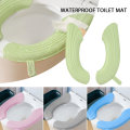 Miniatyrbild 4 av 11: Cover Vattentät toalettsitsdyna med handtag Soft Thicken EVA självhäftande toalettsitsöverdrag Kuddar Pink 2pair
