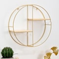 Miniatyrbild 6 av 10: Multifunktion Nordic Light Lyx Vindjärn Geometrisk Väggdekoration För Hem Vardagsrum Double Hexagon Frame