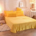 Miniatyrbild 3 av 10: 4 st/ set Färgglada fluffiga sängkläder Set Långt plysch cover Lakan Örngott Set Lightning Yellow 2M