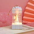 Miniatyrbild 1 av 9: Presentförpackning Formad snöglob Lykta LED Xmas Festival Ornament Glittrande Hängande Julljus Batteri som drivs för hemmet Angel