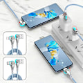 Miniatyrbild 2 av 11: Dubbel armbågshuvud roterbar laddningskabel Lätt bärbar laddningssladd för telefoner Bärbara datorer for ios 2m