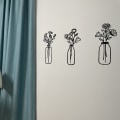 Miniatyrbild 4 av 10: Metall väggkonstdekoration lätt blomma i kruka kreativ prydnad för vardagsrum kök sovrum Three In A Set