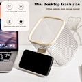 Miniatyrbild 2 av 11: Mode Mini Desktop Papperskorgen Stor öppning Multipurpose Papperskorgen Hållare För Vardagsrummet Stone Black