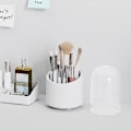 Miniatyrbild 7 av 10: Multi-Grid Desktop Pennhållare Plast Multi-funktion Roating Pennfodral Case Pen Organizer för kontors skolmaterial White