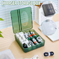 Miniatyrbild 2 av 9: Desktop Data Cable Organizer Box Multi-purpose Slitstark kabelbox för hem i sovrummet Transparent