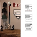Miniatyrbild 9 av 11: Baseball Förvaringsställ Väggmonterad Softbollhållare Bat Display Stand För Hem Transparent 2 Packs