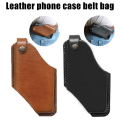 Miniatyrbild 2 av 5: Mobiltelefonhölster i läder Retro Slida Med Bältesöglor Mobiltelefon Cover För Herr Utomhus Midjehängande Bälte Brown Small