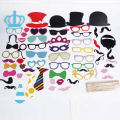 Miniatyrbild 4 av 9: 60st/ set Fotobås rekvisita Festmasker Hatt Mustasch Läpp Bröllopsfest Inredning Födelsedagsfavorittillbehör Red