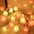 Miniatyrbild 3 av 6: LED Rose String Lights Romantisk Simulering Rose Flower Fairy Lights För Holiday Eldstäder Red White 3m A