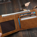 Miniatyrbild 4 av 11: Kort canvas plånbok herr Japansk koreansk version Casual Retro Pengar Klämma Horisontell Slim Card Horder Blue Horizontal