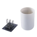 Miniatyrbild 9 av 9: Tandborsthållare Väggmonterad Organizer med Munvattenkopp White