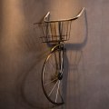 Miniatyrbild 1 av 10: Retro cykeldekor med korg Väggmonterad design Hållbar Långvarig Lätt att använda för hemkaffe Bronze