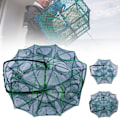 Miniatyrbild 2 av 8: Hopfällbar fiskefälla automatisk nylon fiskenät räkfångst bärbar krabbfiskefälla Double 8