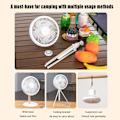 Miniatyrbild 7 av 8: Campingfläkt Utomhus Takfläkt Kylare Fläkt Tyst Skrivbordsfläkt För Picknick Resecamping Log White Rotating Style
