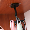 Miniatyrbild 6 av 10: 360 ° roterbar multifunktions väggkrok Stansfri kraftig självhäftande krok för kök badrum sovrum Pink