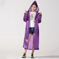 Miniatyrbild 7 av 10: EVA Vuxen Regnjacka Bärbar Utomhus Rese Regnkläder Unisex Thicken Vattentät Andas Elastiska manschetter Cover med huva Purple