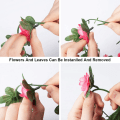 Miniatyrbild 5 av 6: 250CM Rose konstgjorda blommor Julgirland för bröllop Hemrumsdekoration Vår Höst Trädgårdsbåge DIY Fake Plant Vine White