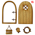 Miniatyrbild 1 av 10: Fairy Tale Trädörr Dekoration Kit Dockhus Miniatyrmöbler 3D DIY Hantverk Prydnad för Utomhusgård 15