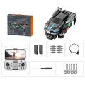 Miniatyrbild 1 av 11: Vikbar trippelkamera antenn-drönare 360° Rollover Quadcopters kameraleksaker för inomhus utomhus Carbon 6K 2B