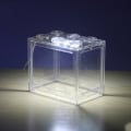 Miniatyrbild 6 av 10: Stationär mini akvarium USB LED fisklåda Akvariumblock staplade för skrivbordsinredning för hemmakontor Usb White Cylinder Yellow Light