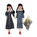 Miniatyrbild 2 av 6: Randiga kläder Adams-karaktär docka Vivid Fashionabla tecknade docka leksaker för hemmet C