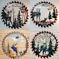 Miniatyrbild 5 av 10: Älgsågblad Vägg Metallkonst Heminredning Fars Dag Unik gåva Dekorativ Metallkonst Trädvägg Självhäftande prydnad Alert At Dawn Welcome Sawblade