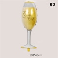 Miniatyrbild 5 av 10: Stora aluminiumfolieballonger Champagne/vinflaska/drinkar/bägareformade ballonger Födelsedagsfestdekoration 06