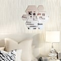 Miniatyrbild 7 av 10: 12 st Topfjäder Hexagoner Mirror Kakel Väggdekal 3D Akryl Spegel Väggdekor Dekor Stick På Modern Dekal För Hem Red M