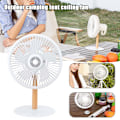 Miniatyrbild 2 av 8: Campingfläkt Utomhus Takfläkt Kylare Fläkt Tyst Skrivbordsfläkt För Picknick Resecamping Log White Rotating Style