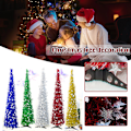 Miniatyrbild 2 av 10: Konstgjord julgran Tinsel Pull Up Tree Ornament DIY Xmas Party Dekoration För Hem Vardagsrum Bar Red