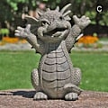 Miniatyrbild 1 av 10: Trädgårdsdrake Mediterad staty Samlar 16 cm hartsprydnad utomhusgårdsdekoration C