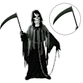 Miniatyrbild 3 av 6: Halloween Grim-Reaper Cosplay Kostym för Pojkar Temafest Rollspel Kostym Rekvisita EE371 M