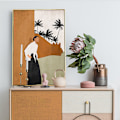Miniatyrbild 5 av 7: Dekorativ målning Abstrakt konstaffisch Hängning/Placering Enkel Morandi Väggdekor Rumsprydnad för hemmakontor 30X40CM