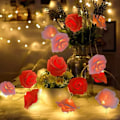 Miniatyrbild 1 av 6: LED Rose String Lights Romantisk Simulering Rose Flower Fairy Lights För Holiday Eldstäder Red Pink 3m B