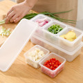 Miniatyrbild 7 av 11: Transparent case 3-Grids Kylskåp Matförvaringsbehållare 3 Compartments With Lid For Draining