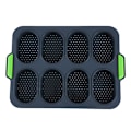 Miniatyrbild 10 av 10: Silikonbullebrödform 8 celler mjuk nonstick franskbrödsform Perforerad limpa stenciler bricka för DIY-bakning Green