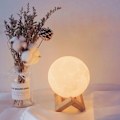 Miniatyrbild 10 av 11: LED månlampa dekorativ nattlampa med träställ för barn pojkar flicka Without Wooden Frame 8cm