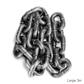 Miniatyrbild 1 av 8: Rolig hundkoppel Simulering Livsliknande järnkedja Lätt plast Dragrep För hundpromenader Silver Large 3 M