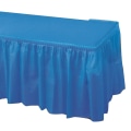Miniatyrbild 7 av 10: Vattentät oljetät duk Återanvändbar bordskjol rektangel cover för festbröllopsbankett Dark Blue Table Cloth   Table Skirt