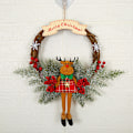 Miniatyrbild 1 av 10: Konstgjord julkrans Färgglad vacker väggfönsterdörrkrans för ytterdörrsfestdekor Elk L