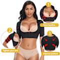 Miniatyrbild 1 av 9: Armslimming Shaper Kompression Slimming Shapewear Push Up Topp Dam Hållningskorrektor svart M