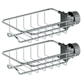 Miniatyrbillede 1 af 11: Svamp Holder Over Hane Køkkenvask Caddy Organizer Justerbar Rustfrit Stål Svamp Holder Til Køkkenvask 2pcs
