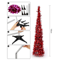 Miniatyrbild 7 av 7: 1,5 M julgransprydnad Infällbar fashionabel julgransdekoration för juldekoration Red 1.5m