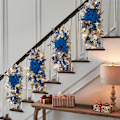 Miniatyrbild 6 av 9: Sladdlös Prelit Stairway Swag Trim Lights Up Jultrappdekoration LED-krans Prelit Stairway Swag Trim Garland Red A1pcs