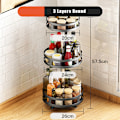 Miniatyrbild 1 av 10: 360° roterande förvaringsställ Används i alla rum i huset Bordsförvaringshållare Kök Sovrum Kosmetiktillbehör 3 Layers Round