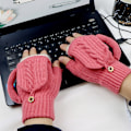 Miniatyrbild 3 av 11: USB uppvärmda handskar för kallt väder Hög elastisk mjuk thermal för kvinnor män Pink