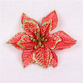 Miniatyrbild 8 av 10: 10st konstgjord julstjärna Blomma Jul Dekorativ Glitter Blomma Julgran Bröllopsdekoration Red 10pcs
